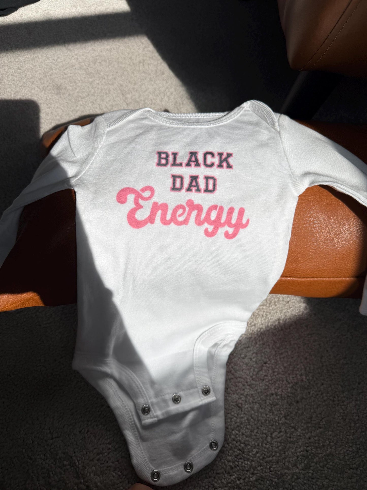 Black Dad Energy Baby Onesie, Personalized