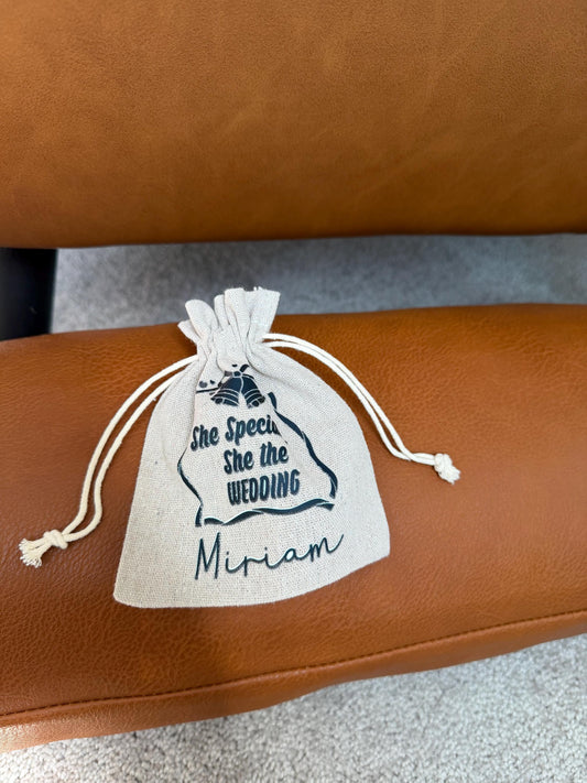 She the Wedding Bride gift bag/favor bag Personalized