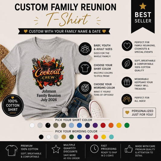 Personalized Family Reunion Shirt, Cookout Crew, Custom Reunion Shirts