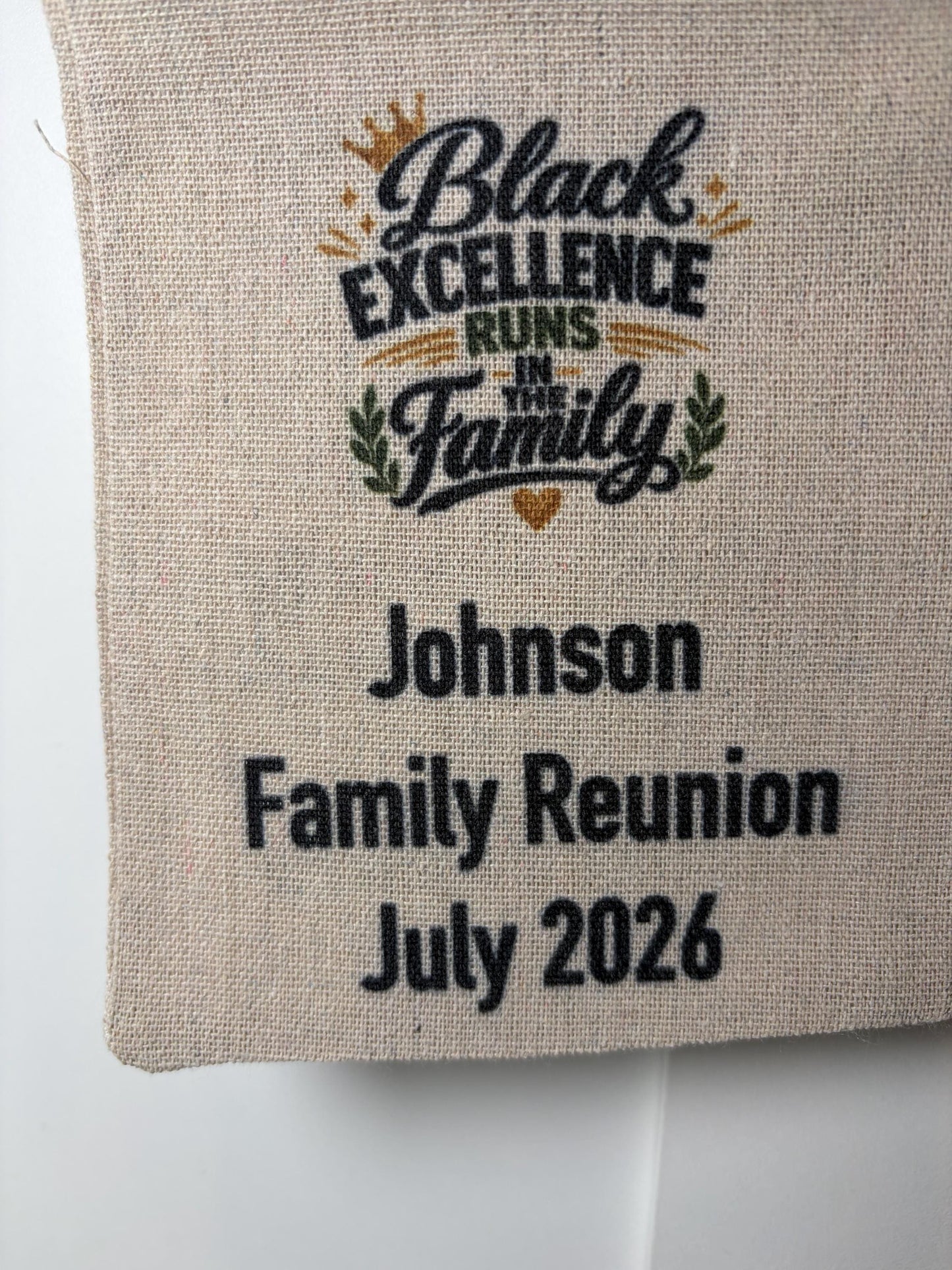Black Excellence Family Reunion Favor Bags, Personalized Reunion Party Favors, Custom Drawstring Gift Bags