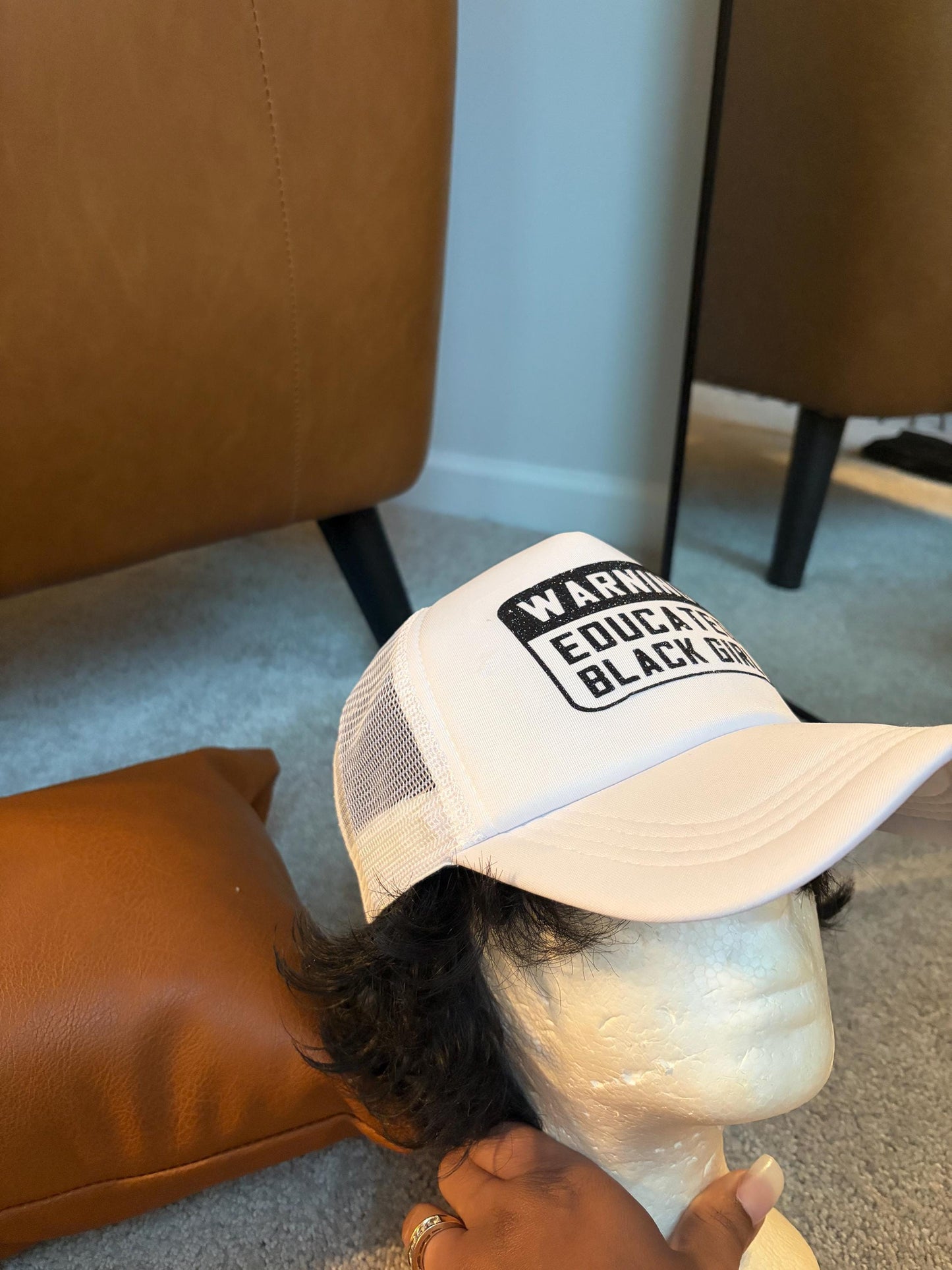 WARNING: Educated Black Girl Hat, Trucker, Mesh, Snapback