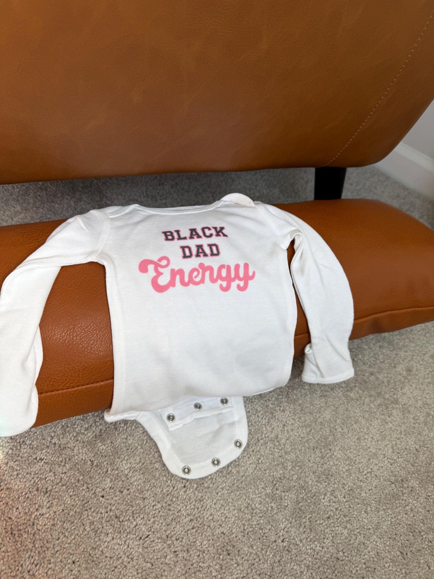 Black Dad Energy Baby Onesie, Personalized