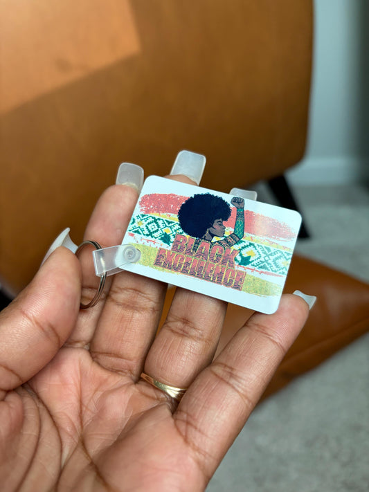Black Excellence Metal Keychain, Personalizable