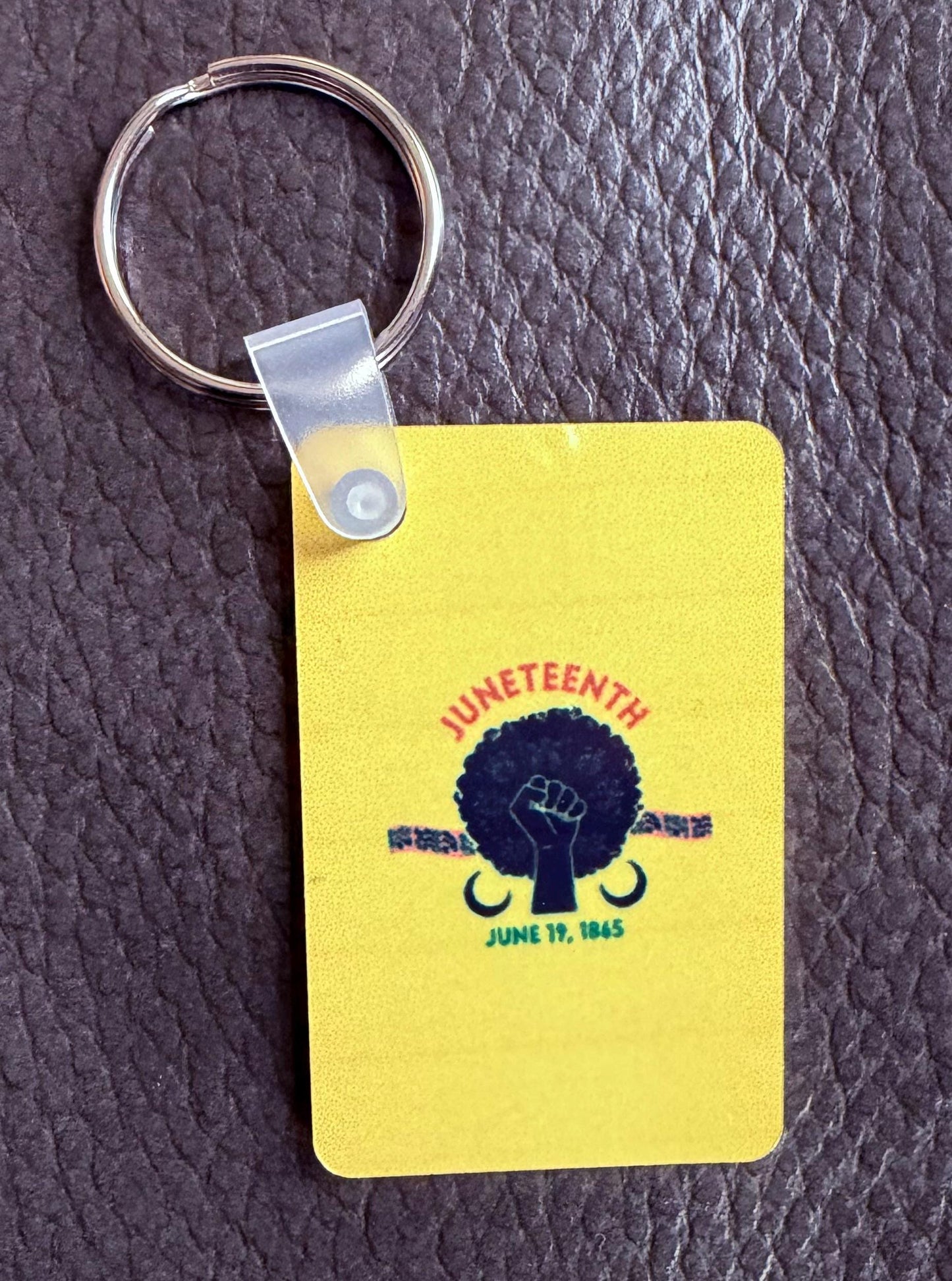 Juneteenth Fist Keychain – Customizable Background Color