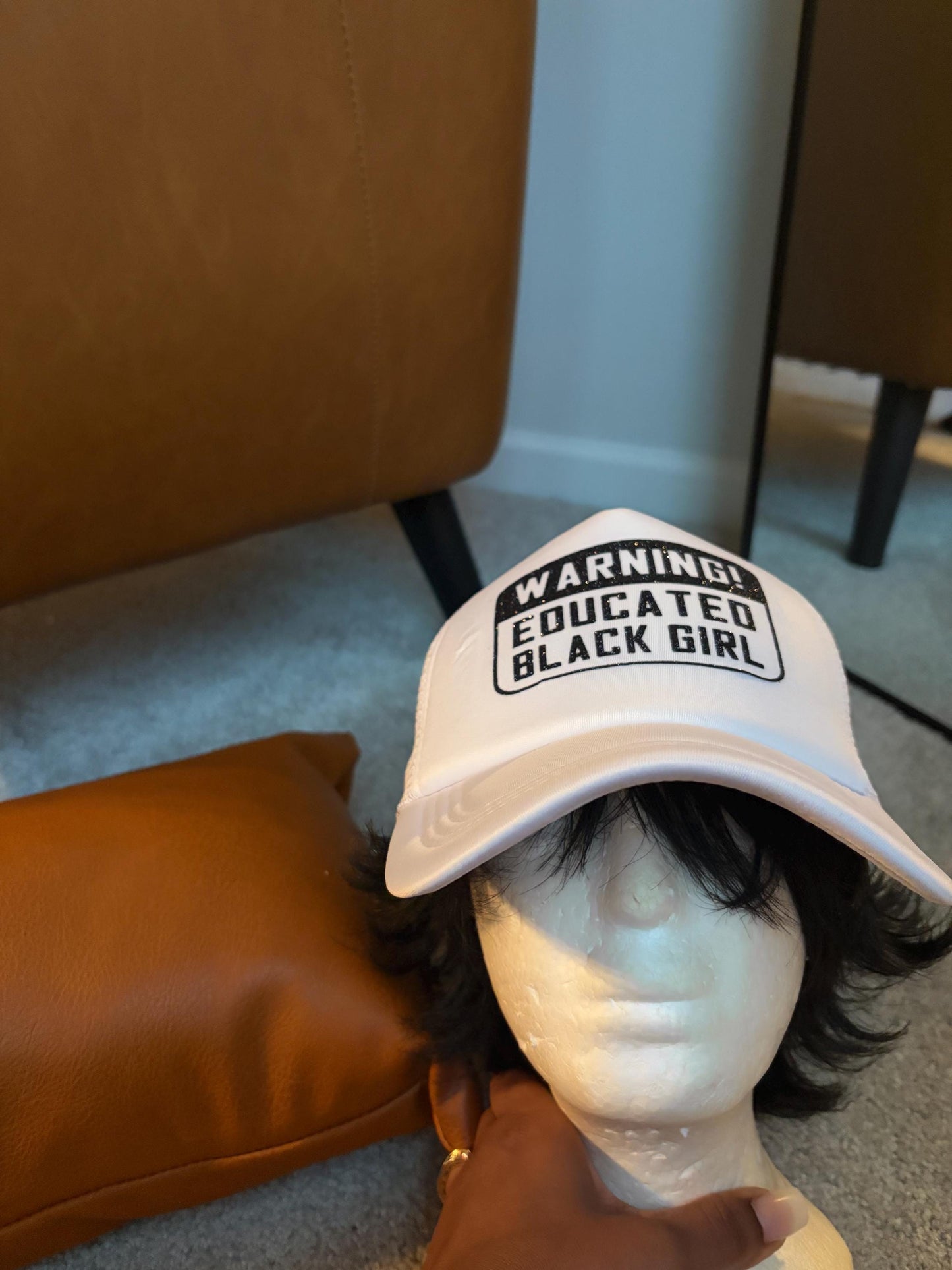 WARNING: Educated Black Girl Hat, Trucker, Mesh, Snapback