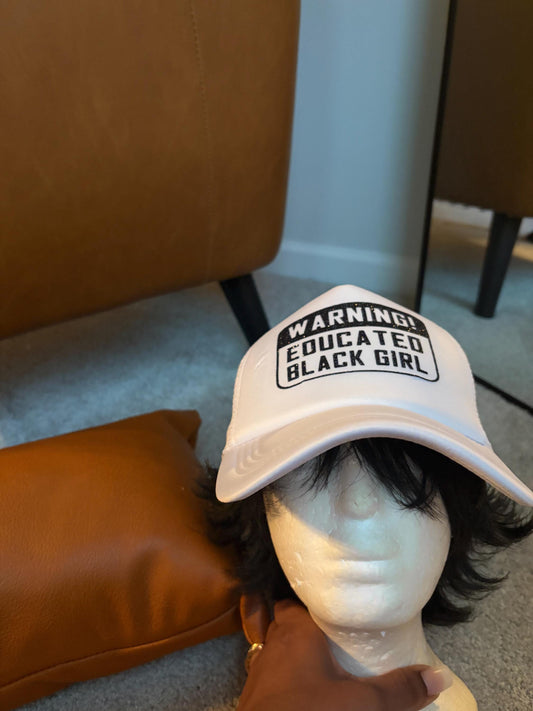 WARNING: Educated Black Girl Hat, Trucker, Mesh, Snapback