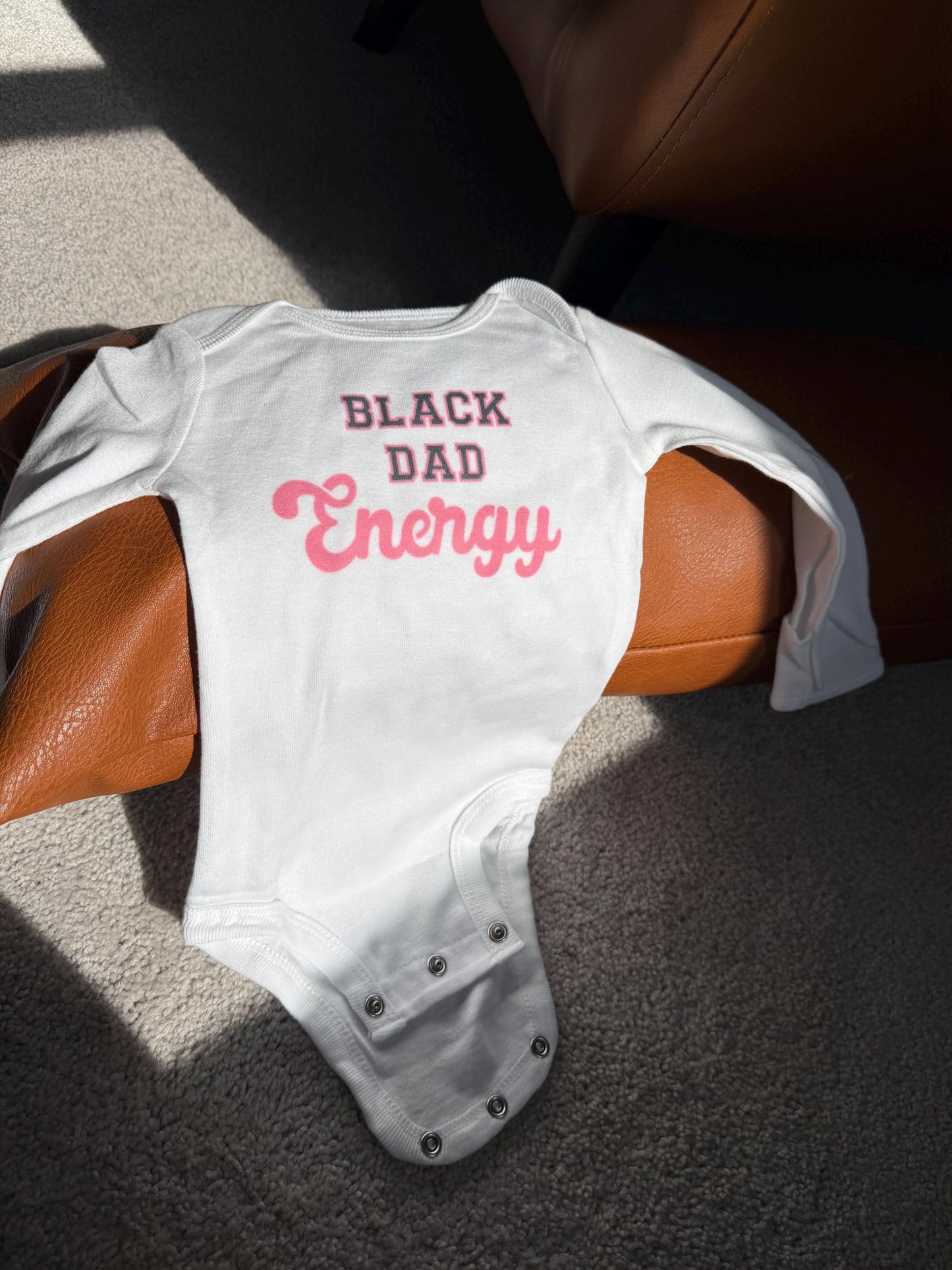Black Dad Energy Baby Onesie, Personalized