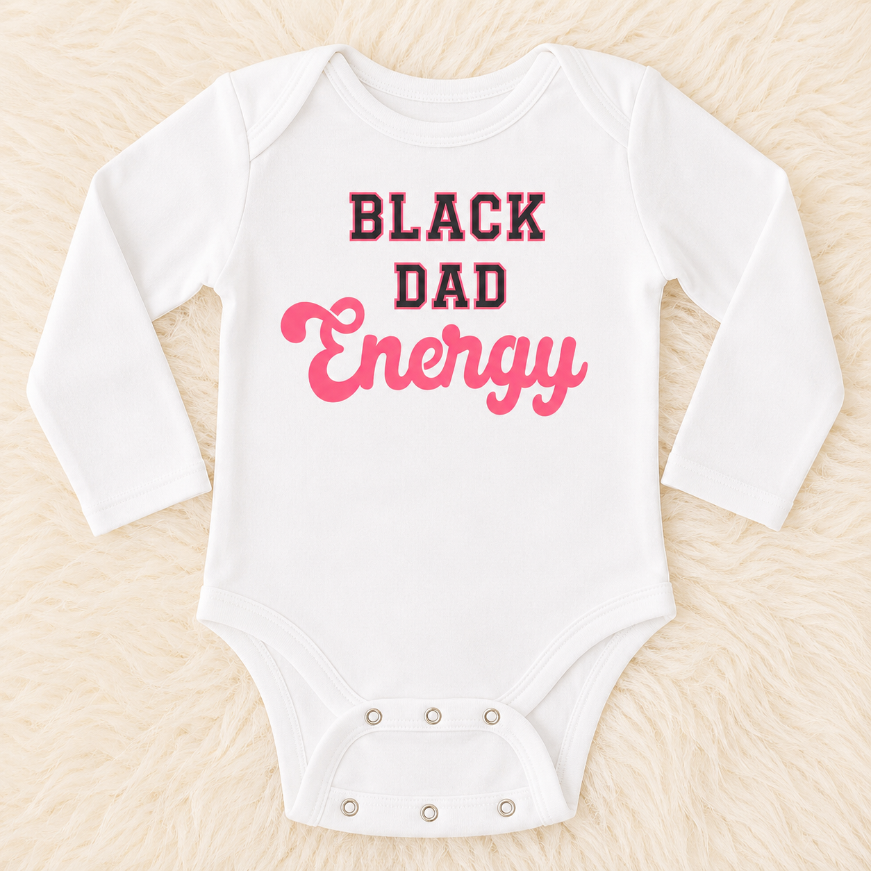 Black Dad Energy Baby Bodysuit, Personalized