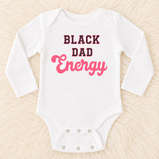 Black Dad Energy Baby Onesie, Personalized