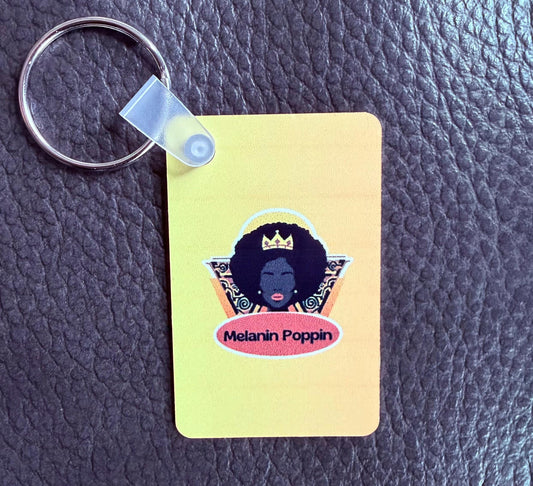 Melanin Poppin Keychain, Personalizable