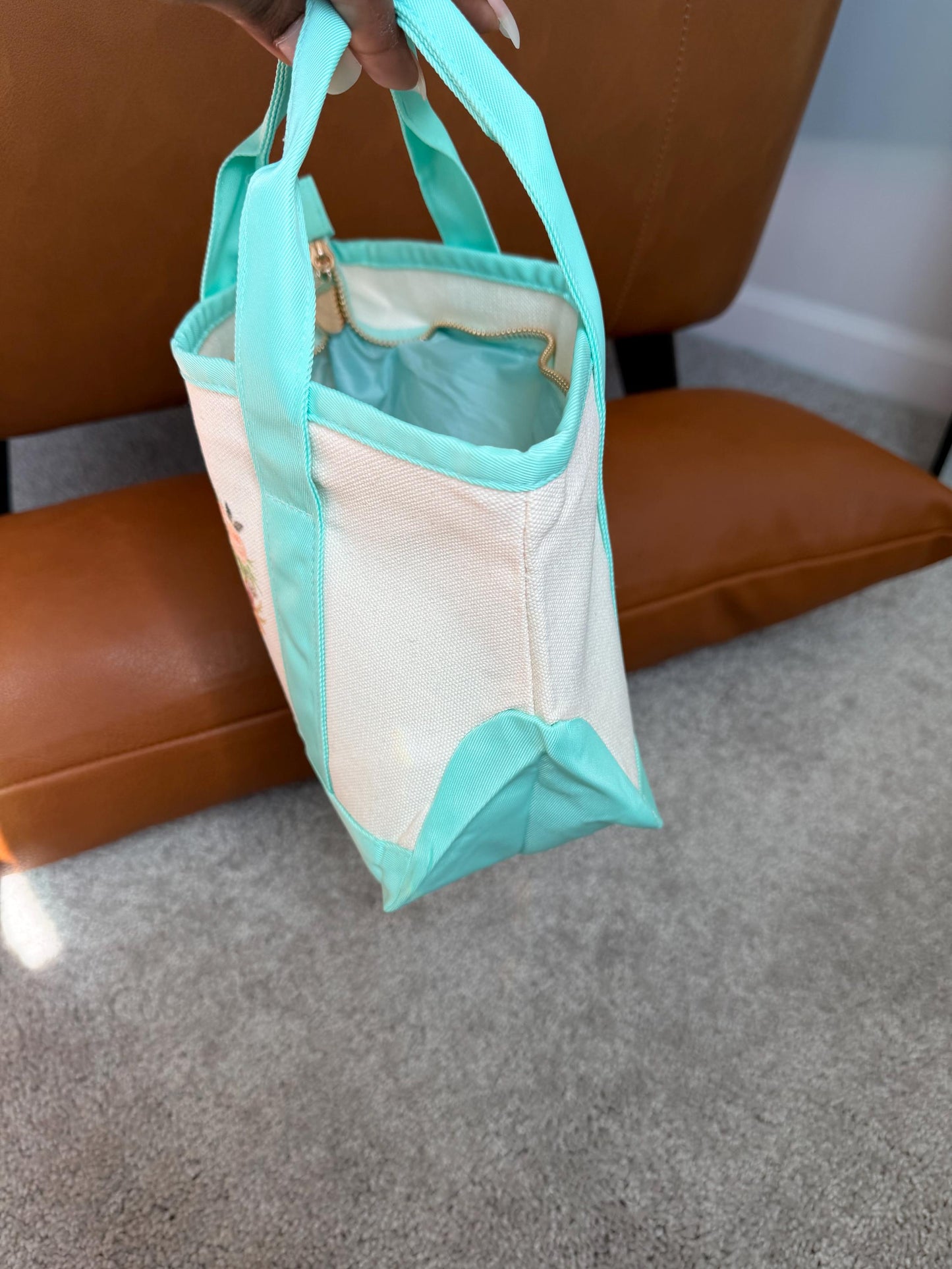Personalized Canvas Tote, Floral Wreath