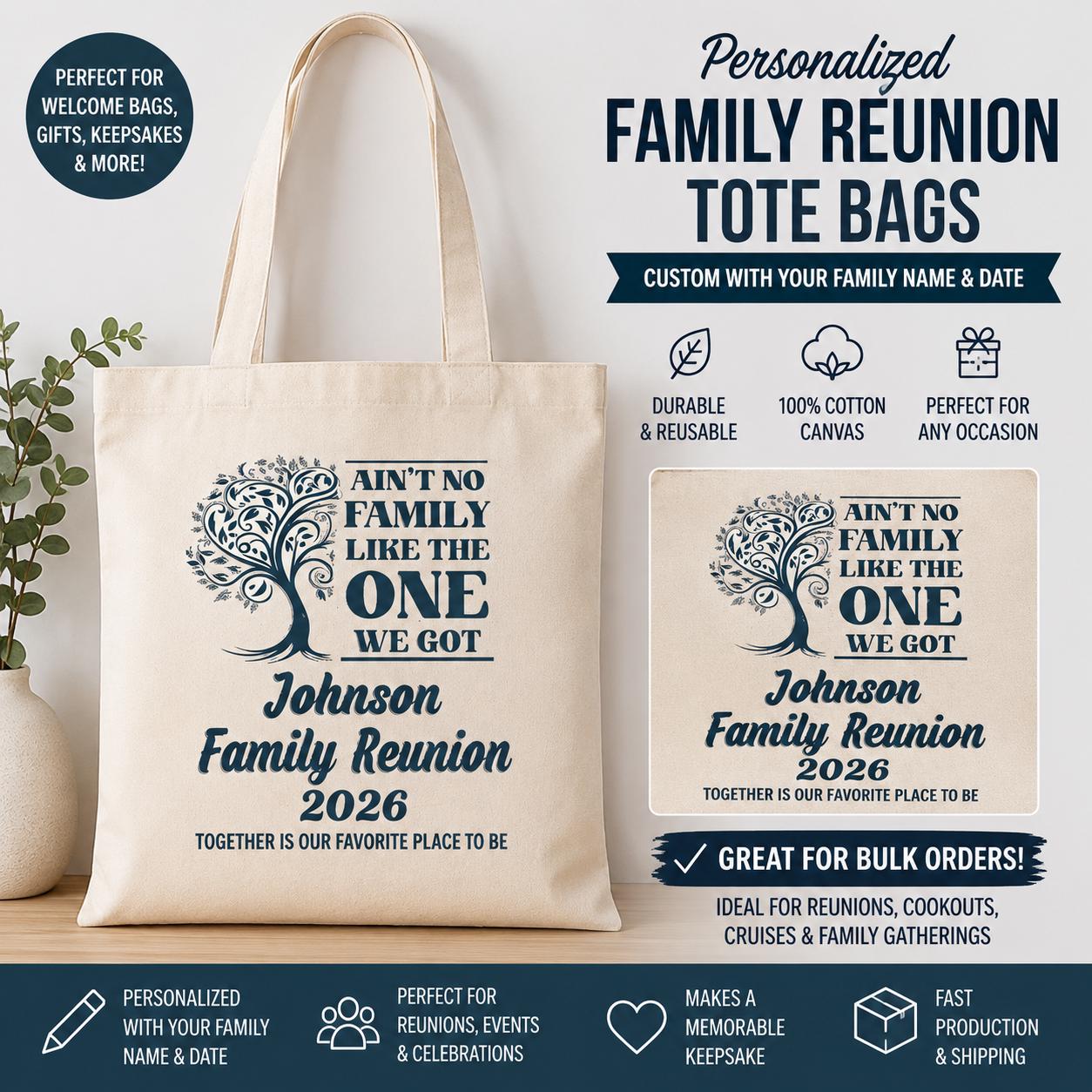 Personalized Family Reunion Tote Bag