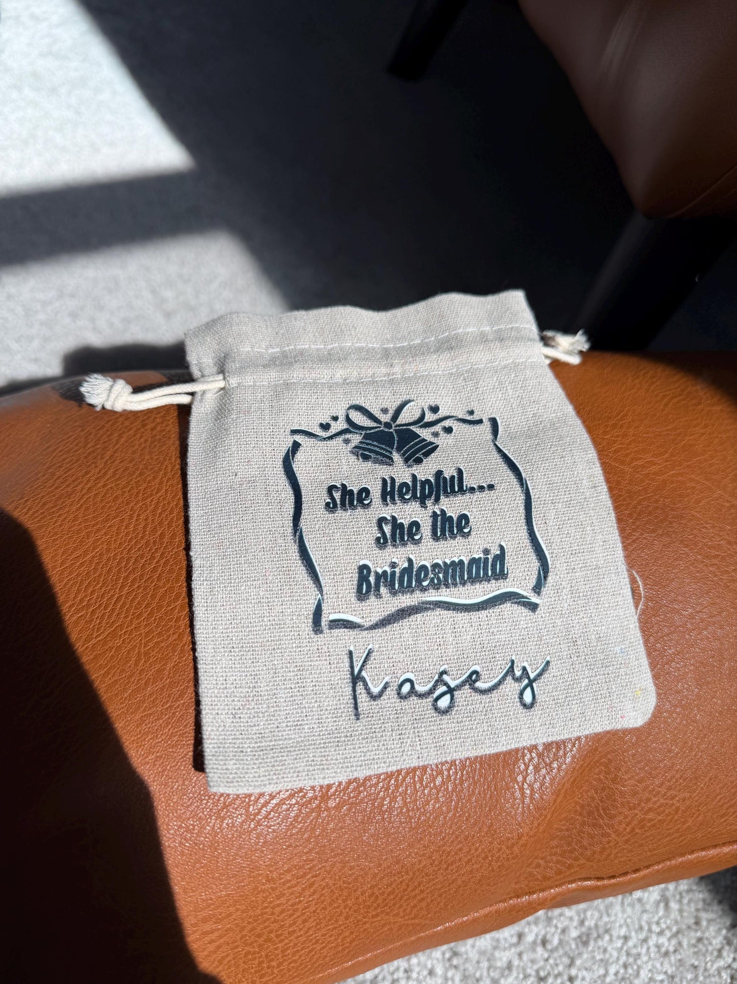 She the Bridesmaid gift bag/favor bag Personalized