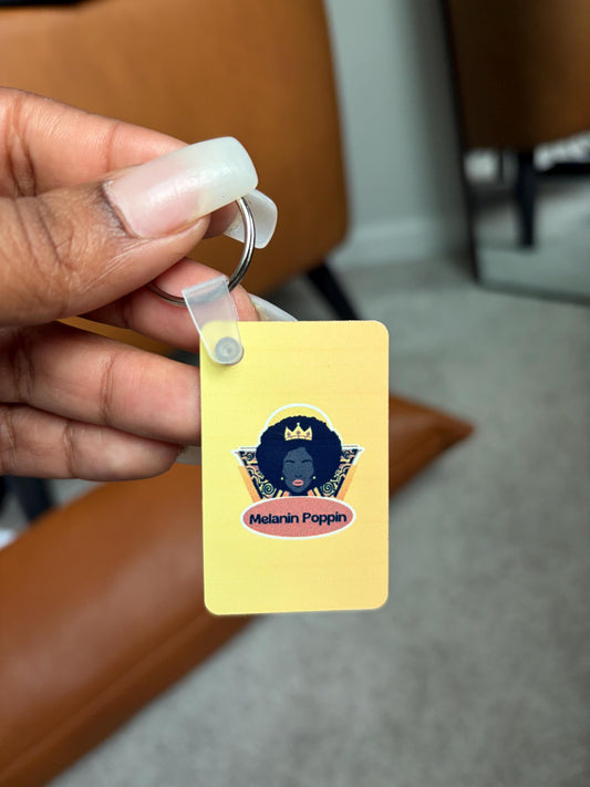 Melanin Poppin Keychain, Personalizable