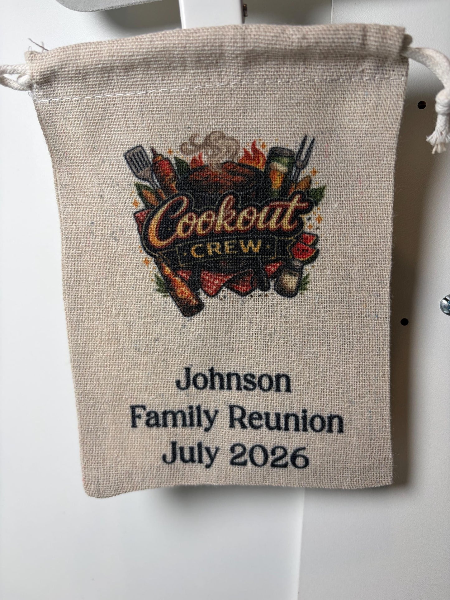 Personalized Cookout Crew Family Reunion Favor Bags, Custom Reunion Party Favors, BBQ Reunion Gift Bags
