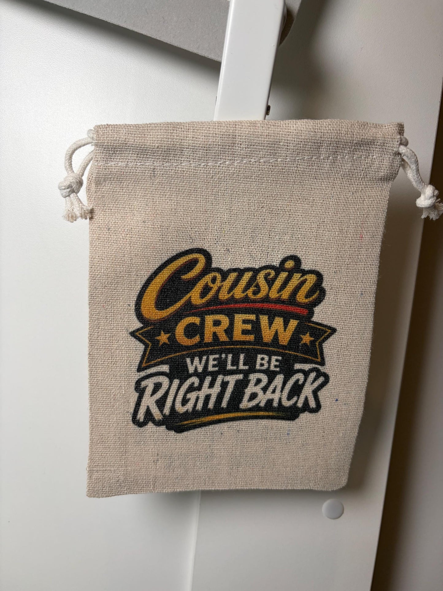 Cousin Crew Family Reunion Favor Bags, Personalized Reunion Party Favors, Custom Drawstring Gift Bags