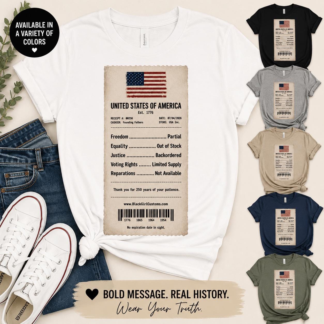 250 Years of Patience Shirt | Black History T-Shirt | Black Culture Tee | Social Justice Shirt | Sarcastic America Shirt | July 4 Tee